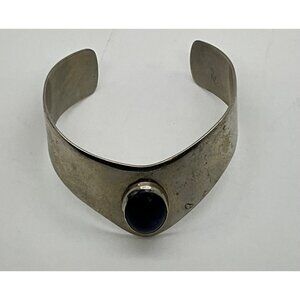 Ken Gastineau Nickel Silver Bracelet Blue Lapis Cabachon